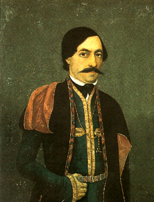 <i><b>Portrait de Mardiros Orblian </b>1840-50 - Le visage et les mains de ses personnages sont le centre d'attraction de la toile, et ses yeux aussi qui semblent tourns vers son for intrieur.</i>